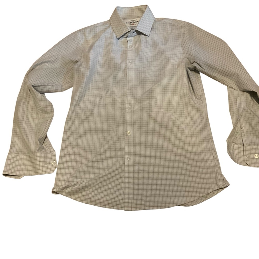 Mizzen & Main checkered pattern Dress Shirt button down no‎ iron